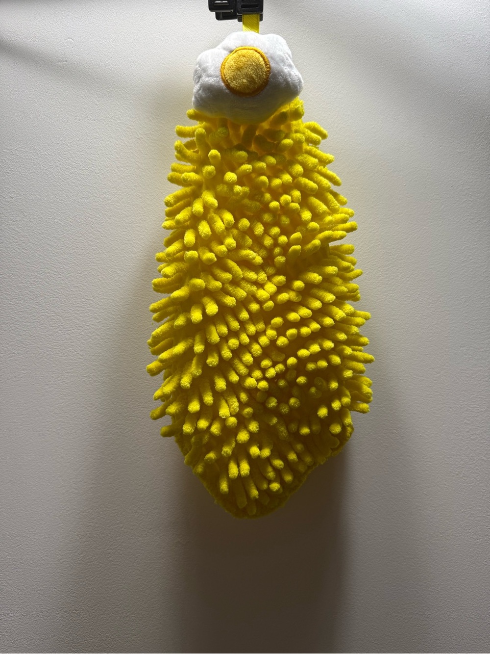Kids Chenille Bath Mitt with Sunny Yellow Egg Accent